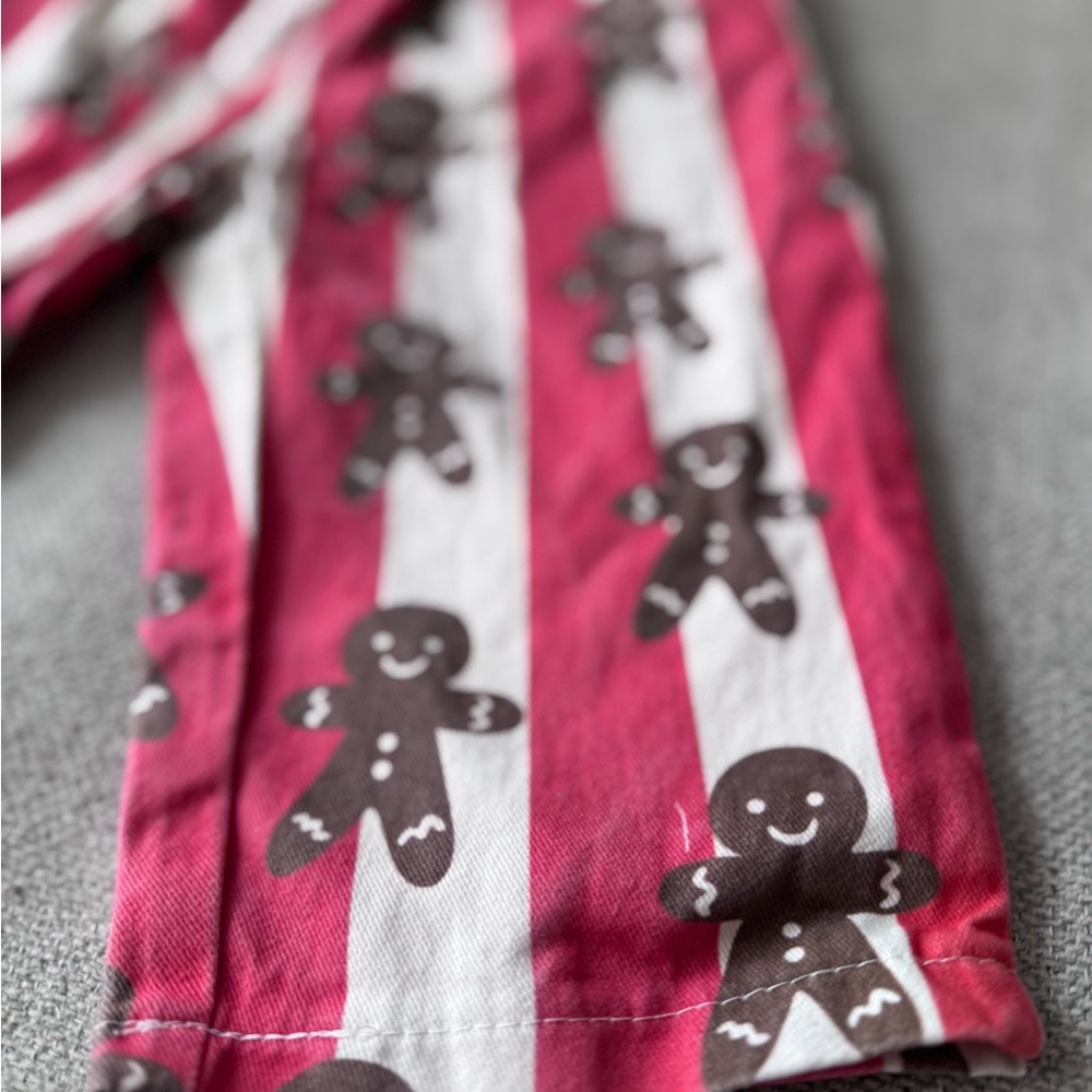 12-18M Gingerbread Striped Kids Pants- Christmas Toddler Bottoms - Picture 3 of 6